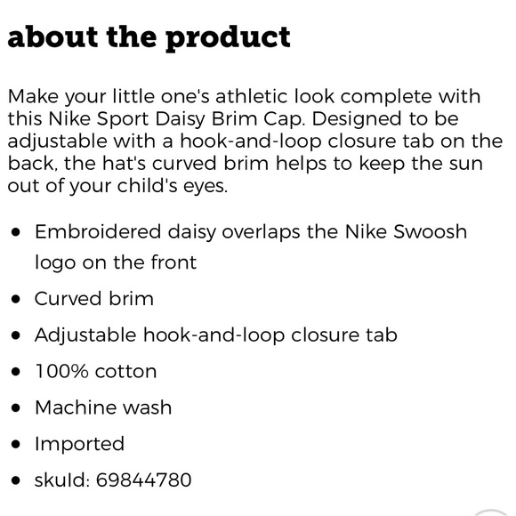 Nike black Pink daisy flower Youth Cap  Hat Baseball Adjustable Brim girl youth - Picture 2 of 4